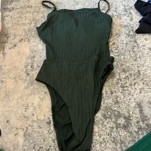 Lululemon ribbed high neck crossed back one piece